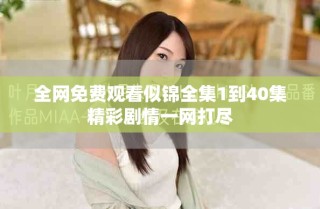 全網(wǎng)免費(fèi)觀看似錦全集1到40集精彩劇情一網(wǎng)打盡