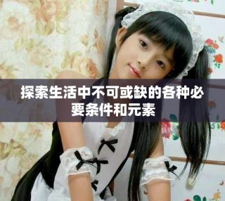 探索生活中不可或缺的各種必要條件和元素