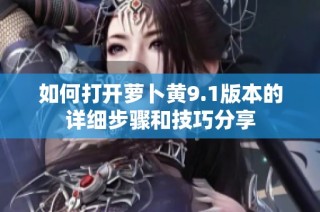 如何打開蘿卜黃9.1版本的詳細(xì)步驟和技巧分享