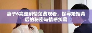 妻子6完整劇情免費觀看，探尋婚姻背后的秘密與情感糾葛
