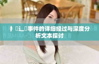 扌喿辶畐事件的詳細經(jīng)過與深度分析文本探討