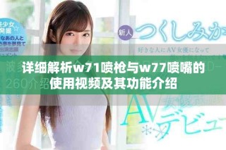 詳細解析w71噴槍與w77噴嘴的使用視頻及其功能介紹