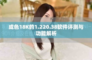 成色18K的1.220.38軟件評測與功能解析
