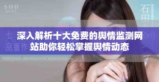 深入解析十大免費(fèi)的輿情監(jiān)測網(wǎng)站助你輕松掌握輿情動(dòng)態(tài)