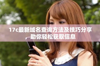 17c最新域名查詢方法及技巧分享，助你輕松獲取信息