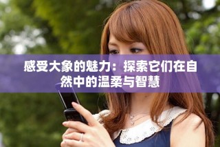 感受大象的魅力：探索它們在自然中的溫柔與智慧