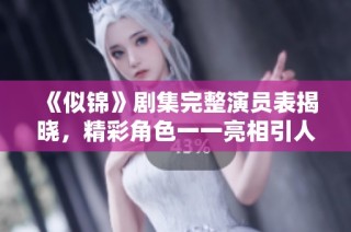 《似錦》劇集完整演員表揭曉，精彩角色一一亮相引人關(guān)注