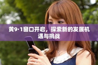 黃9·1窗口開啟，探索新的發(fā)展機遇與挑戰(zhàn)