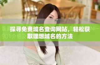 探尋免費域名查詢網(wǎng)站，輕松獲取理想域名的方法
