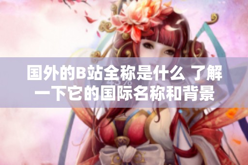 國(guó)外的B站全稱(chēng)是什么 了解一下它的國(guó)際名稱(chēng)和背景