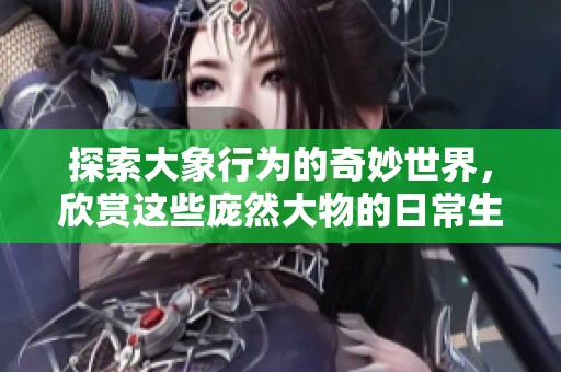 探索大象行為的奇妙世界，欣賞這些龐然大物的日常生活錄像