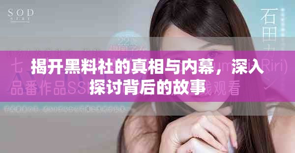 揭開黑料社的真相與內(nèi)幕，深入探討背后的故事