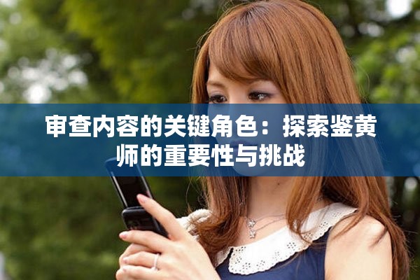 審查內(nèi)容的關(guān)鍵角色：探索鑒黃師的重要性與挑戰(zhàn)