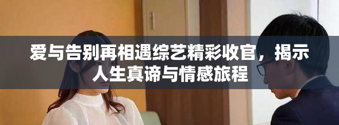愛與告別再相遇綜藝精彩收官，揭示人生真諦與情感旅程